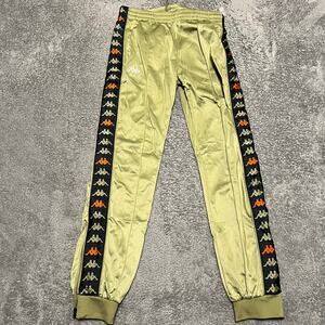 Kappa Pants Mens Small Green Side Stripe Track Joggers Soccer